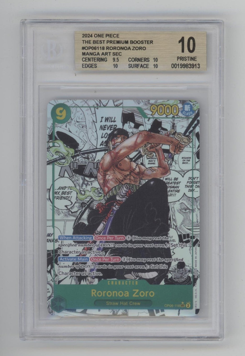 Roronoa Zoro One Piece Card Game The Best Premium Booster Manga Art Beckett 10