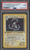 Lt. Surge's Magneton Pokemon Gym Heroes Holo 1st Edition #8 PSA 9