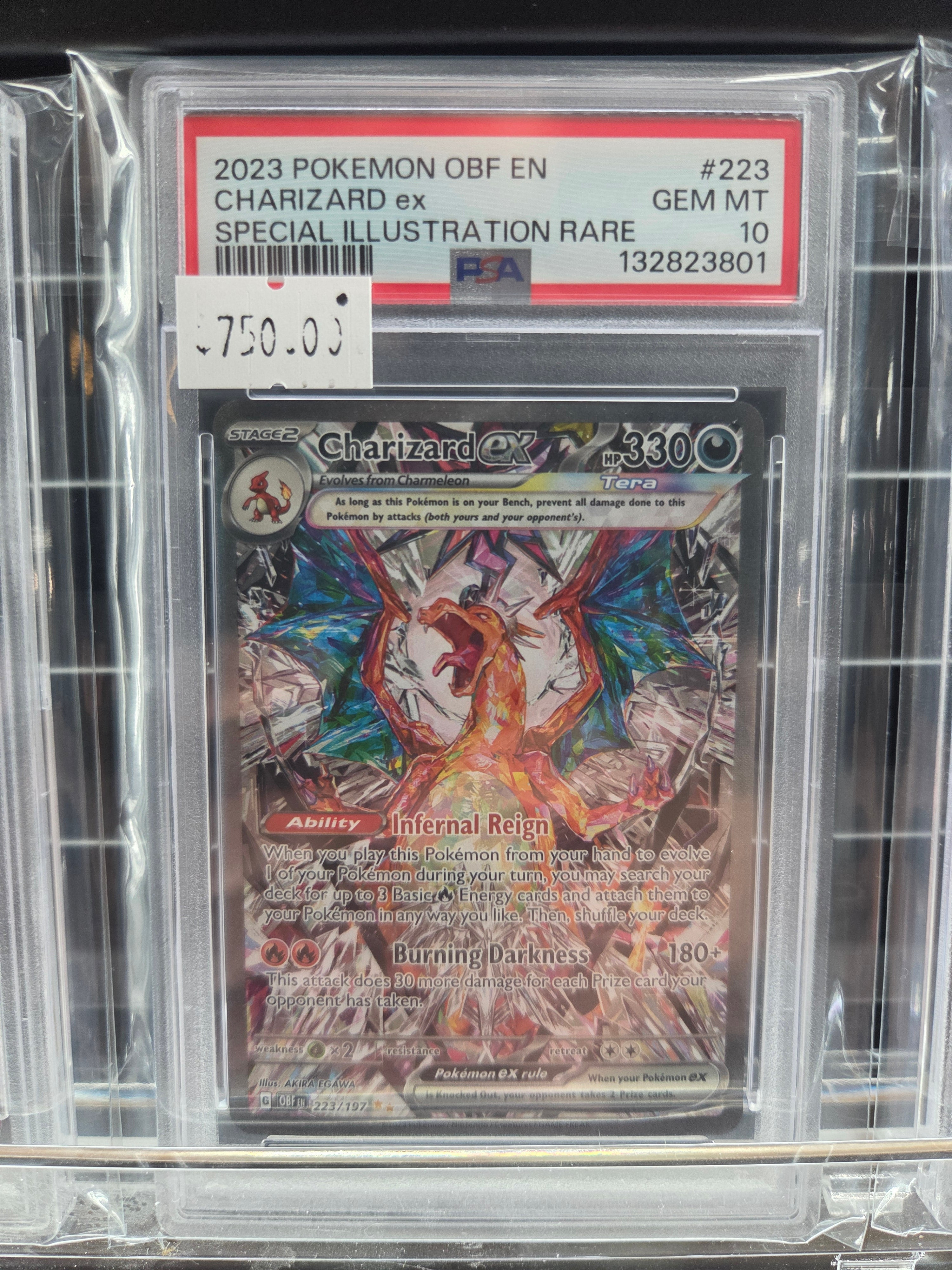 2023 POKEMON OBF EN-OBSIDIAN FLAMES #223 CHARIZARD ex SPECIAL ILLUSTRATION RARE psa 10